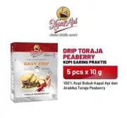 Kapal Api Drip Toraja Peaberry Easy Drip (5pcs x 10gr)