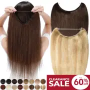 One piece Wrap on Wire in 100% Remy Human Hair Extensions Headband No Clips Weft