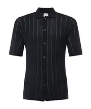 Eleventy Short Sleeve Button-Down Shirt S,XL,L,M blue