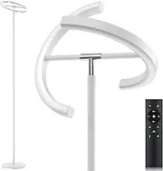 [SIBRILLE] White Floor Lamp, Modern Stepless Dimmable Standing Lamp 3000-6000K, 20W LED Rotatable Reading Tall Lamp, Touch & Remote Control Uplighter Floor Lamps for Living Room Bedroom Office