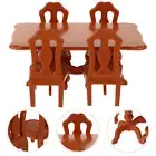 Dining Table and Chair Model Toys Child Dollhouse Chairs Mini Miniature