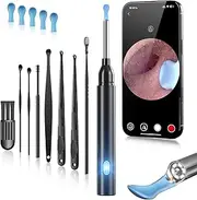YESDEX Ear Wax Cleaner with Camera - Earwax Removal Tool Kit with 1080P, Ear Cleaning Remover Ear Pick with Vari Replacement Tip, Ear Camera Otoscope with 6 LED Light Compatible with iPhone & Android
