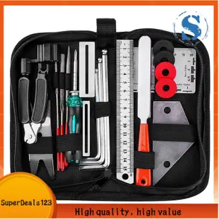 【SuperDeals123】吉他維修工具 20 件吉他工具帶琴弦整理器吉他繞線器切弦器弦樂尺規指法護品絲文件