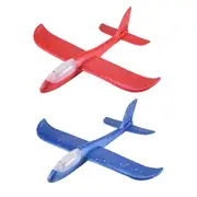 2Pack LED Light Airplane Toys Throwing Foam Plane Flashing Luminous Glider Plane Outdoor Sport Birth