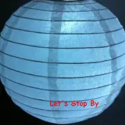6 pc White 12" Paper Chinese Lantern + 6 pc LED White Light Wedding Decoration