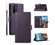 For OPPO A54 5G/ A74 5G/ A93 5G Case Wallet – Folding Wallet Case with 3 Card Slots and Phone Stand Function – Dark Purple