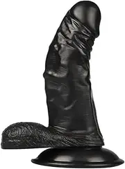 8 Inches False Penis, Premium Black Silicone Suction Cup Realistic Classic Dick Wand with Powerful Suction Cup for Use with Your Partner