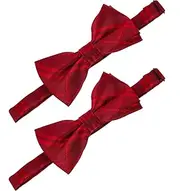 [OATIPHO] Fashion Bow Ties Polyester Bow Tie Set Plaid Bowties for Men Women for Parties