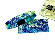 ZOX **IRISES** Silver Single Medium Wristband w/Card FLOWERS
