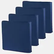 4Pcs Patio Seat Cushion Covers,Waterproof Patio Chair Cushion Cover Replacement Outdoor Cushion Slicovers with Zipper Dust-Proof Patio Seat Cushion Slip Covers 60x60x10cm (Blue)