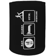 Alcohol Stubby Holder - Eat Sleep Gym - Funny Novelty Birthday Gift Joke Beer Can Bottle Coolie