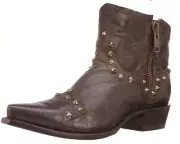 STETSON WOMEN'S BROWN SHELBY STUDDED BOOTIES - SNIP TOE - Size 7