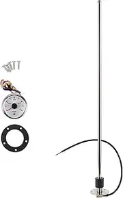X AUTOHAUX Fuel Sending Unit and Gauge Kit Boat Fuel Sending Unit Marine Fuel Sender Unit Metal 27.01" 1 Set Silver Tone Black White 0-190 Ohm