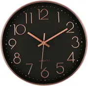 Lexi Black / Rose Gold 30cm Silent Wall Clock