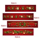 Christmas Table Runner Christmas Decoration Red Rustic Table Cloth for Tabletop