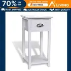 Nightstand with 1 Drawer White Modern Bedroom Furniture Storage Bedside Ta 42040