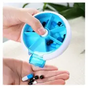 2 Portable 7 Day Round Medicine Pill Vitamin Box Case for Storage Dispenser Orga