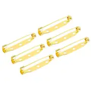 50Pcs Safety Bar Pins 35mm Brooch Clasp Pin Backs for ID Badges, Gold Tone
