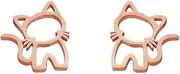 [NewZenro] Simple Cat Small Stud Earrings Stainless Steel for Women Men Teen Girls Cute Animal Cartilage Pierced Hypoallergenic Tiny Huggie Sleeper Studs Earring Fashion Jewelry Gifts