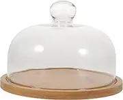 Cabilock 1Set Elegant Food Server with Dome Cover and Tray Food Grade Glass Cake Dome for Desserts Snacks and More for Parties and Brunches