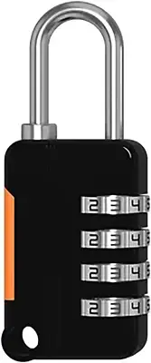 Mini Password Padlock 4 Digits Lock for Luggage Gym Cabinet, Sports Locker (Blac