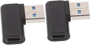 CIYODO 2pcs 90 USB Right Angle Adapter Type C Female to USB Male Extender Compatible with Phones Tablets Laptops and Power Banks for Fast Charging and Data Transfer
