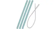 Minikoioi Flexi Silicone Straw with Brush Green Water 3 Pieces