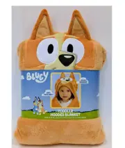 BINGO Bluey Hooded Blanket w/ Pockets Toddler 50 x 39 Boy or Girl Plush Soft NIP