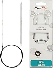 KnitPro 120 cm x 3.5 mm Nova Cubics Fixed Circular Needles, Shiny Brass
