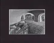 8X10" Matted Print Dimensional Art Picture MC Escher: Bishop's Tomb Study 1935