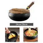 Cast Iron Pan Boiling Handcrafted Nonstick Wok for Kitchen Restaurant Hotel