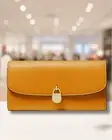 Michael Kors Hamilton Women Large Leather Flap Continental Wallet Pop Orange