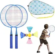 Pokronc Badminton Racket and Shuttlecock Set,Badminton Shuttlecocks Replacement with Bag - Lightweight Comfort Grip Racket Complete for Family Fun Outdoor Indoor Games