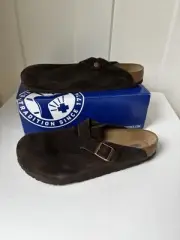 NEW Birkenstock Boston Mocha Soft Footbed Suede Leather -Size 45 (Men’s 12-12.5)