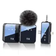 3 in 1 Microphone for iPhone/Android/Camera, Wireless Lavalier Black-3in1