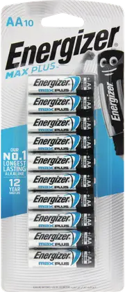 Energizer Max Plus AA Batteries 10 Pack