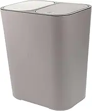 SUPVOX Double Trash Can with Lid - Sorting Rubbish Bin for Bathroom and Household - Dual Garbage Can with Drain