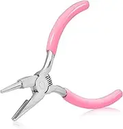 SPEEDWOX 5 Inch Concave and Round Nose Pliers With Cutter for Wire Looping, Bending - Mini Precision Tool for Jewelry Making, DIY Hobby Projects