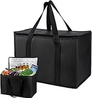 Hot Bag for Food Delivery | Insulated Reusable Grocery Bags | Collapsible Cooler Bag for Groceries, Shopping, Travel - 65-70L Capacity - Buniq