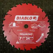 Diablo D0724PX Freud 7-1/4" Framing/Construction Saw Blade, 5/8" Arbor, 24 Teeth