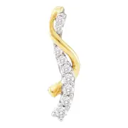 14k Yellow Gold Round Diamond Journey Love Pendant 1/4 Cttw