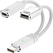 Jadebones USB C to USB OTG Cable and Charger Adapter, 2-in-1 USB-C Splitter with 100W Fast Charging for iPhone 16/15 Series, iPad, MacBook, Galaxy S24/S23 and More (White)