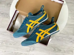 【實拍】日本製 ASICS Onitsuka Tiger 鬼塚虎 MEXICO 66 DELUXE 寶藍黃 羊皮 復古鞋 休閒鞋