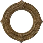 5/8 in. x 11-1/8 in. x 11-1/8 in. Polyurethane Benson Ceiling Medallion, Rubbed