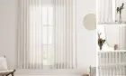 Beige Boho Linen Small Curtains 63 Inches 52"W x 63"L (Pack of 2) Light Beige