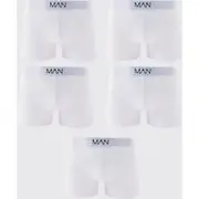 Mens White 5 Pack Man Trunks