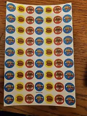 Vintage CTP Scratch n Sniff Hamburger Stickers Full Sheet