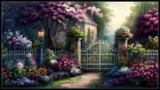 Gate to Enchantment - Chart Counted Cross Stitch Patterns Needlework DMC Color