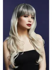 Sienna Womens True Blend Blonde Mid Length Fashion Wig With Fringe