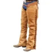 Western Cowboy Chap Fringes Suede Leather Pant Riding Chaps Rodeo Chap